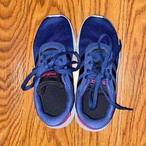 Toddler girl adidas gym shoes.